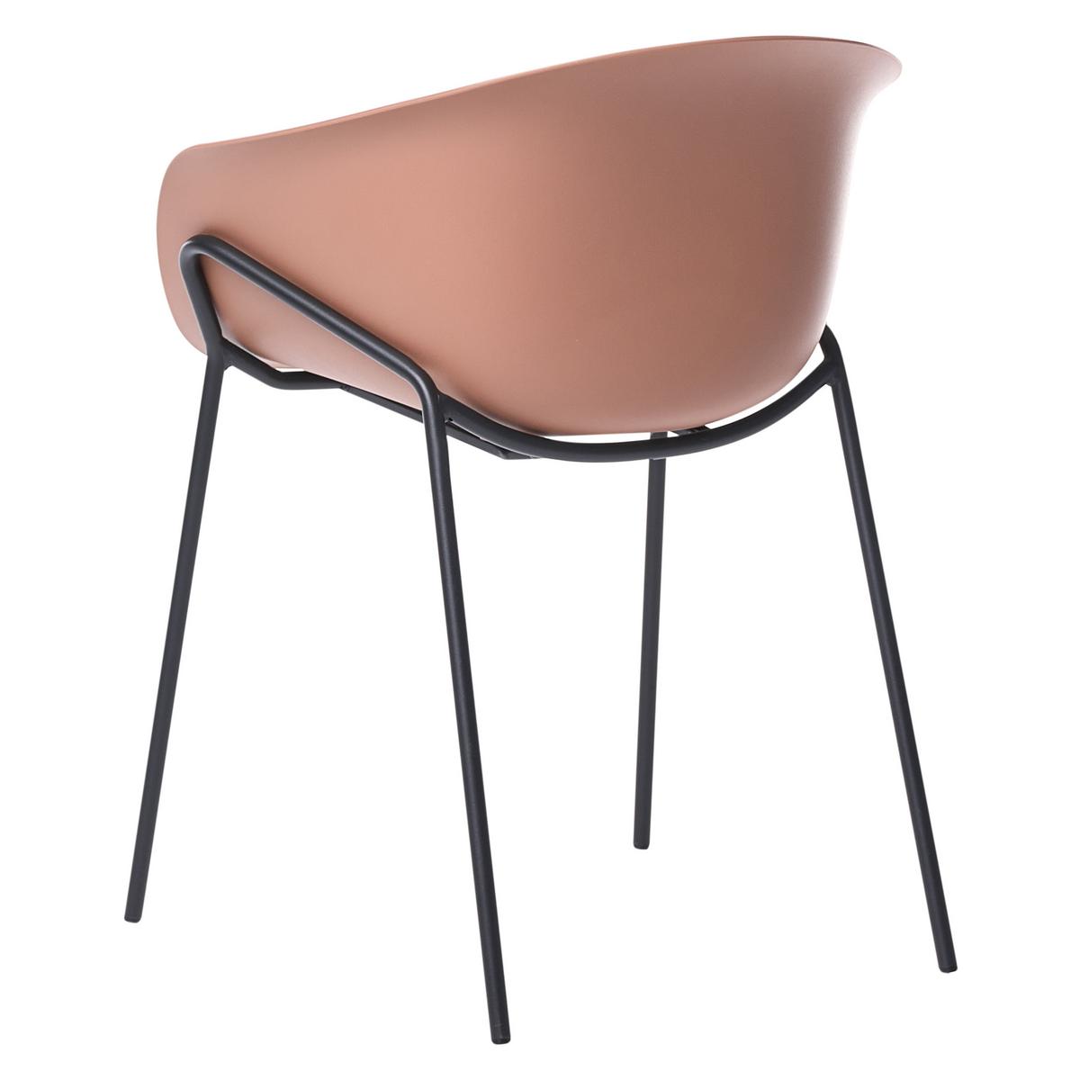 GARTENSTUHL 2er-Set Kunststoff Braun Meteora - Braun, Kunststoff (55/74/50cm) - Beliani