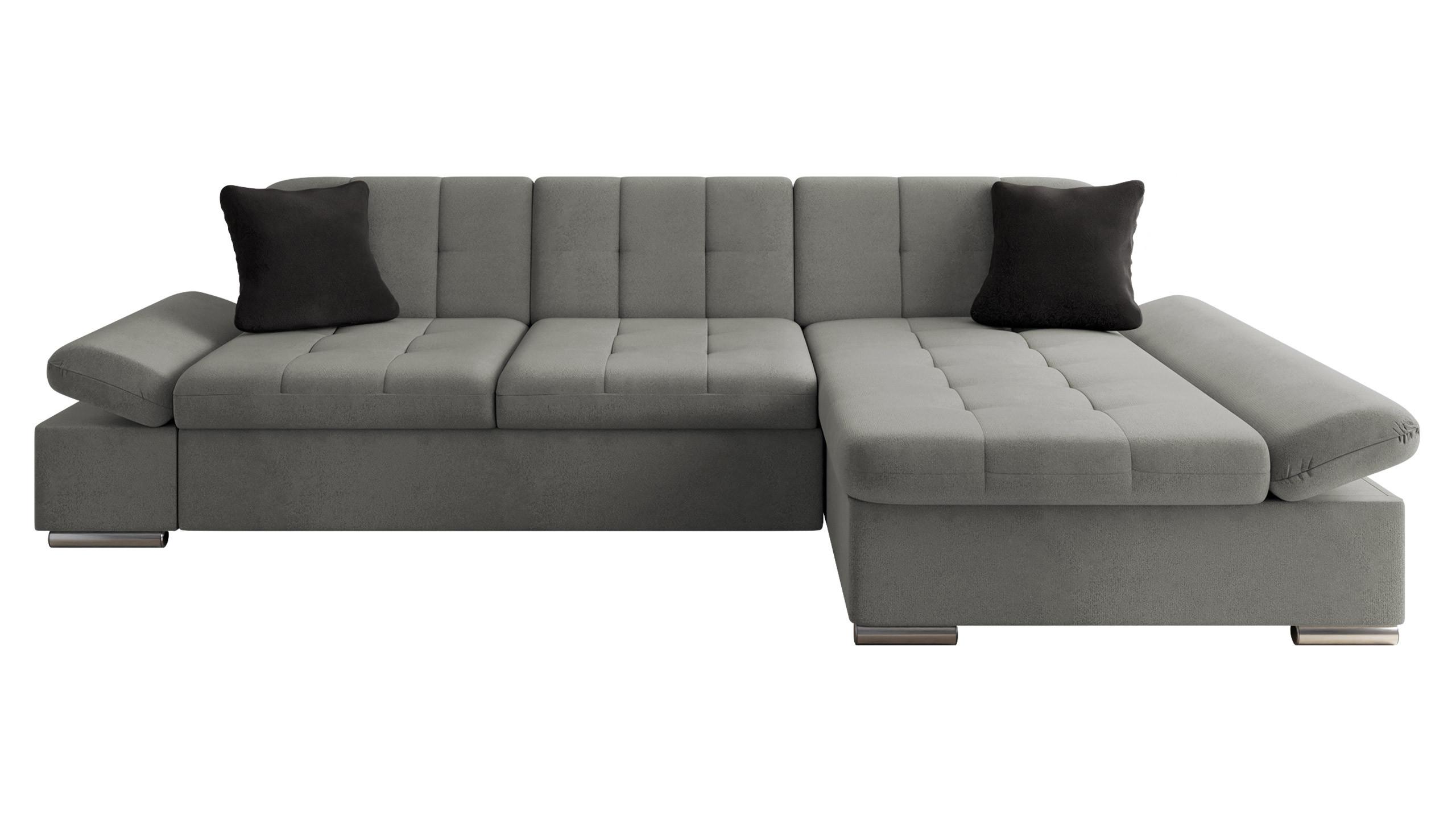ECKSOFA Malwi, Seite: Rechts - Silbereichenfarben, Holz/Textil (278/161cm) - MIRJAN24