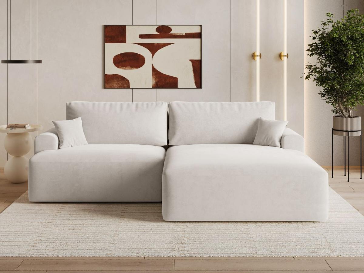 ECKSOFA Serene Ecru Rechts - Ecru, Holz/Textil (145/259cm) - Graingold