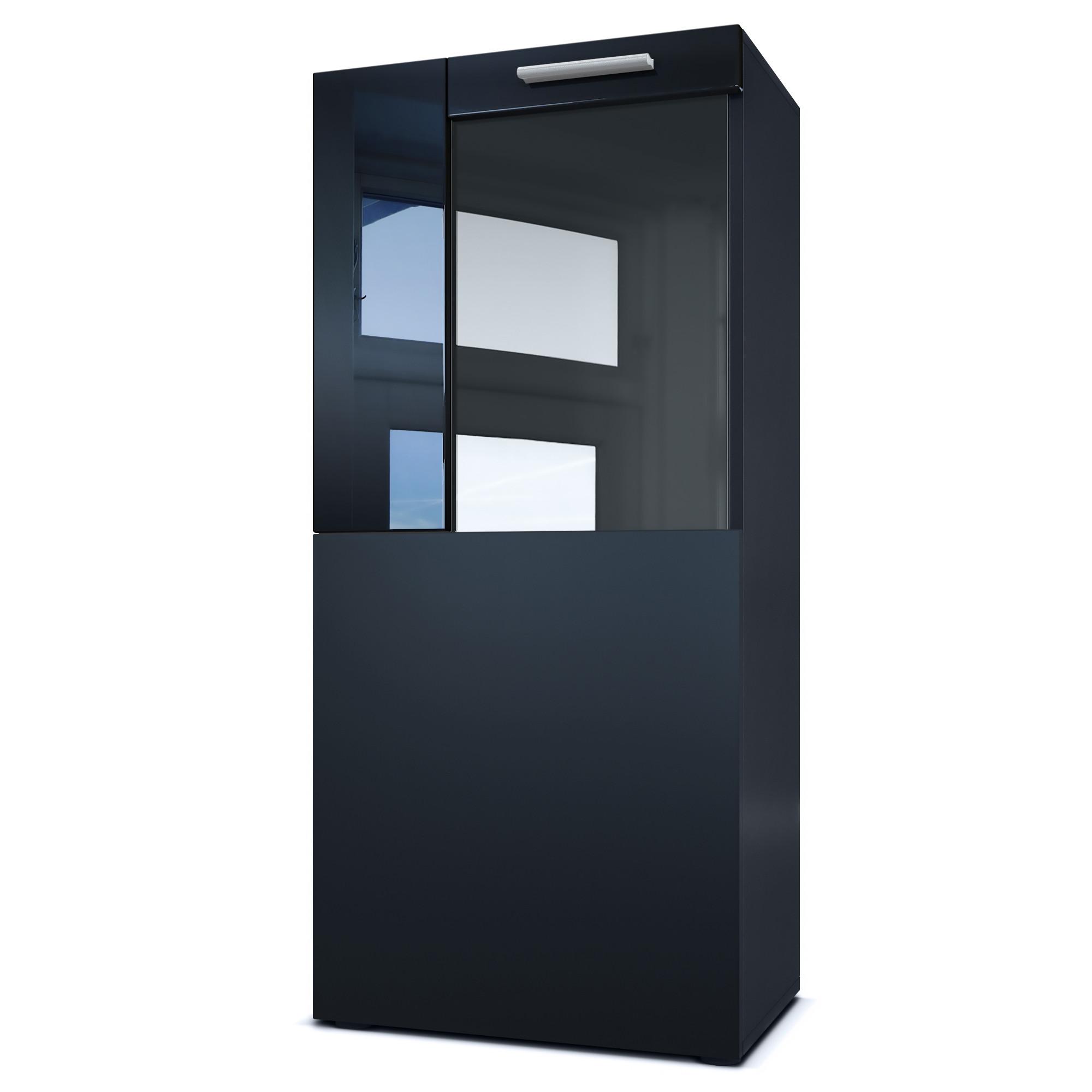 VITRINE Movie Absetzungen in Schwarz Hochglanz - Schwarz Hochglanz, Holzwerkstoff (50.5/111/32.5cm) - Vladon