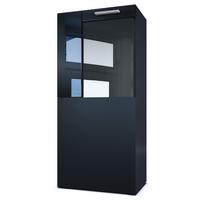 VITRINE Movie Absetzungen in Schwarz Hochglanz - Schwarz Hochglanz, Holzwerkstoff (50.5/111/32.5cm) - Vladon