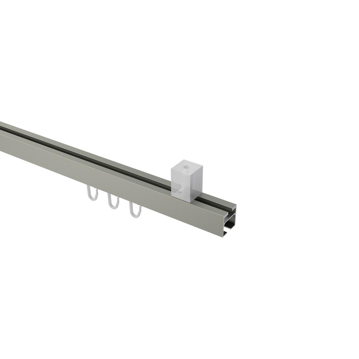 GARDINENSTANGE INNENLAUF Quadline Sono 120 cm, 1-läufig, 20x20 mm Satin-Silber - Silberfarben, Metall (120cm) - INTERDECO