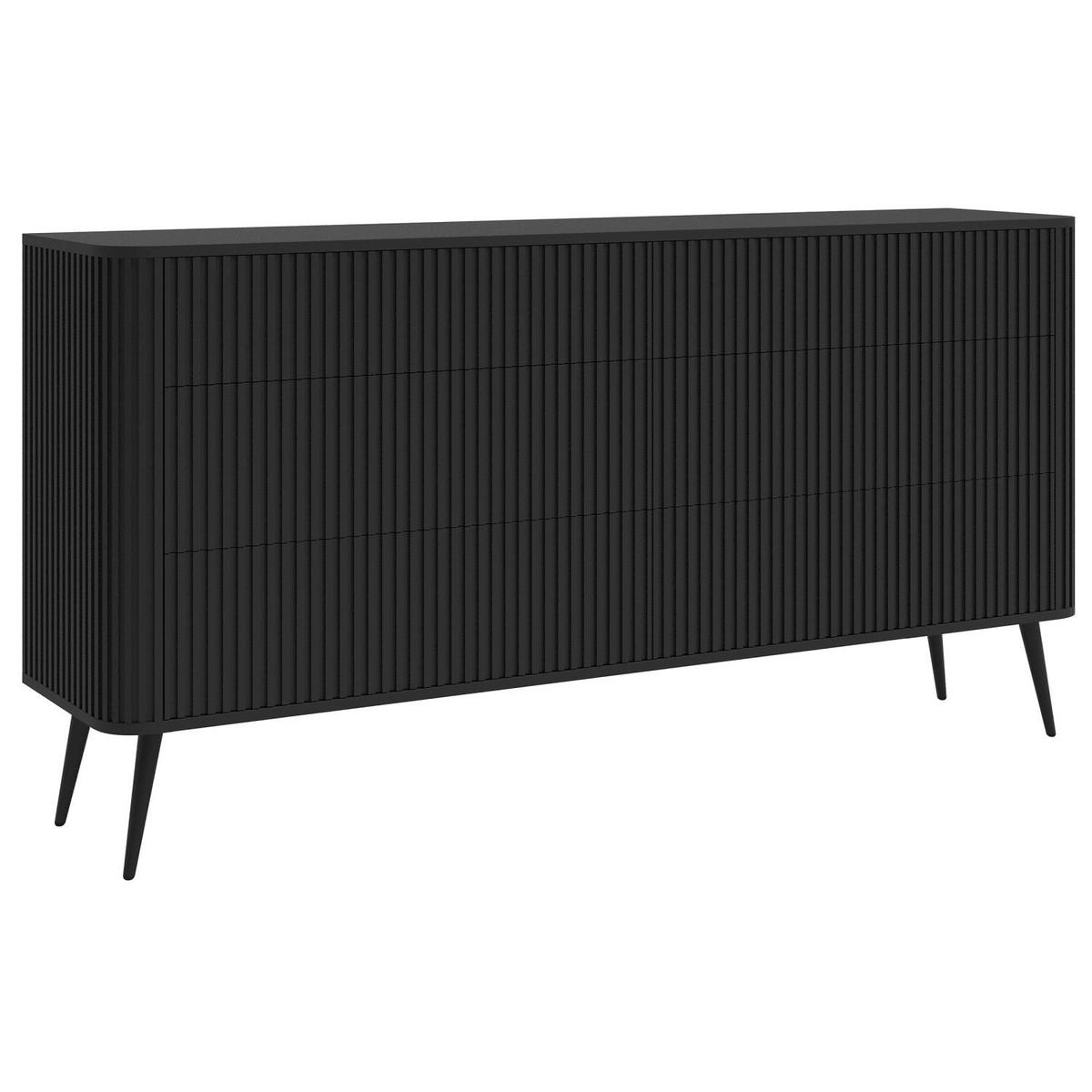 KOMMODE Ovarlo Schwarz mit Metallbeinen 168 cm - Schwarz, Holzwerkstoff/Metall (168/83.8/38cm) - Selsey