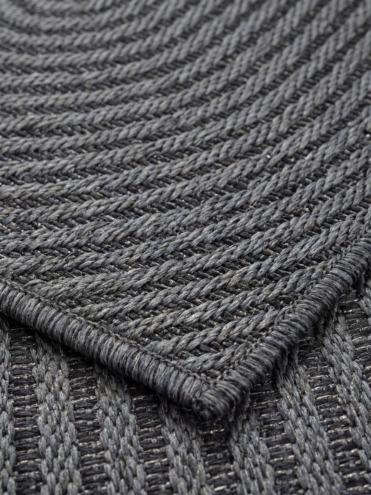 TEPPICHLÄUFER Geometrisch BORNO Polypropylen Anthrazit 80 x 200 cm - Anthrazit, Textil (80/200cm) - KADIMA DESIGN