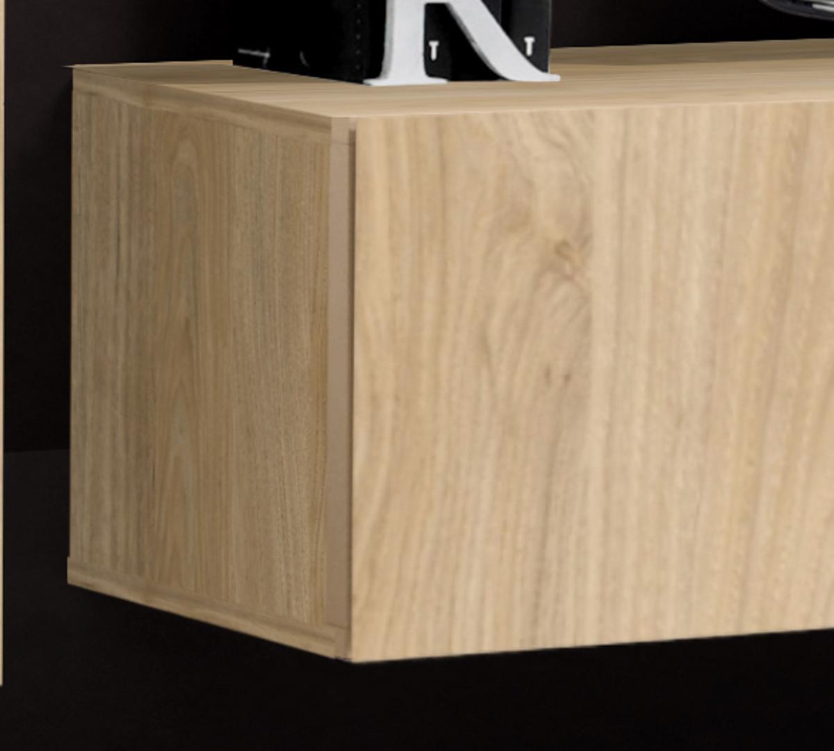 TV-LOWBOARD Eiche Jackson 160 cm hängend, Set inklusive Ethanol Kamin und Wandpaneel - Eichefarben, Holzwerkstoff (160/158/40cm) - Inn.Furn