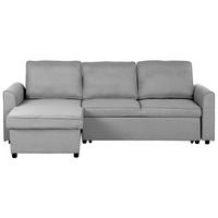 ECKSOFA Polsterbezug Hellgrau linksseitig Nesna - Hellgrau, Textil (228/145cm) - Beliani