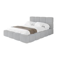 POLSTERBETT mit Bettkasten und Lattenrost, Bett mit Kopfteil, Boxbett ohne Matratze, Doppelbett mit Stauraum - NATA 120x200 Grau - Graphitfarben, Holzwerkstoff/Textil (120/200cm) - ALTDECOR