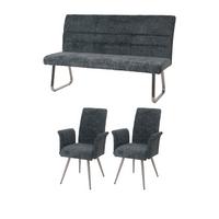 ESSZIMMER-SET Blau 3er-Set - Blau, Textil (160/100/65cm) - MCW