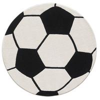 KINDERTEPPICH Kurzflor Fußball CANAZEI Polypropylen Schwarz-Weiß 160 x 160 cm - Multicolor, Textil (160/160cm) - KADIMA DESIGN