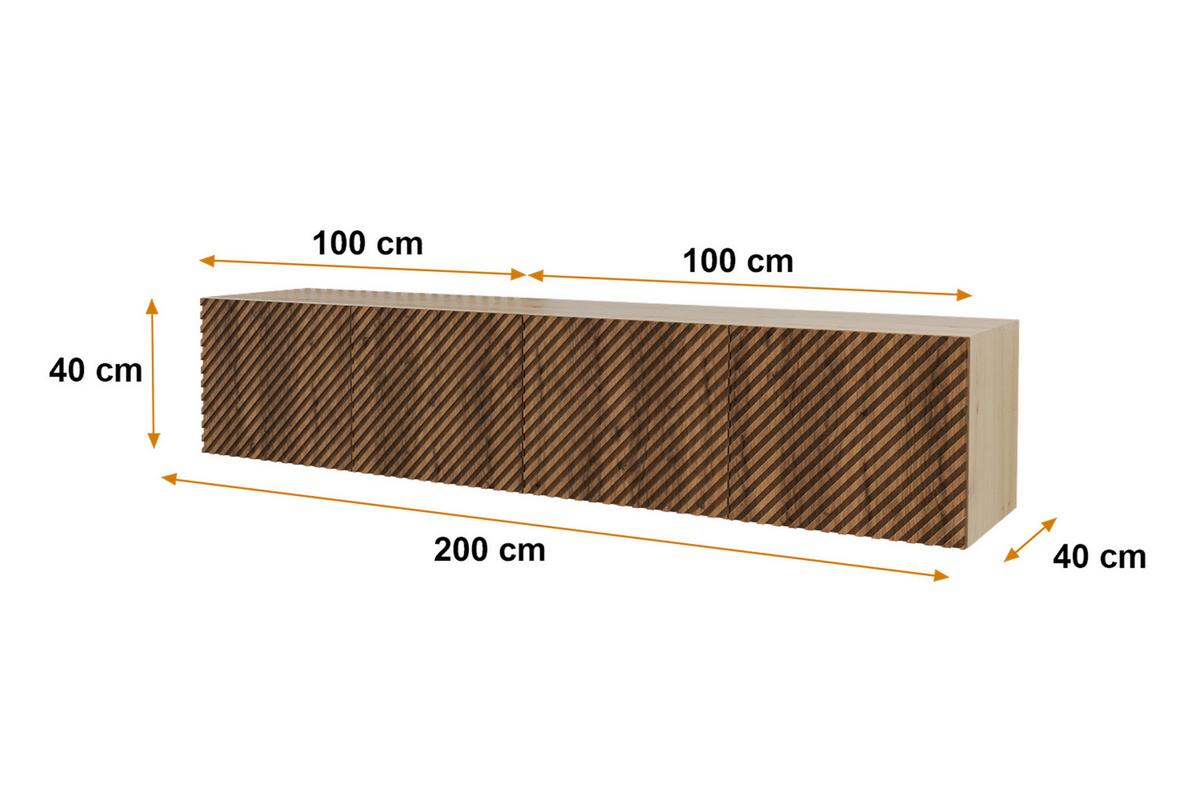 LOWBOARD ZENO-W 2x100x40x40 cm - Artisan / Katania - Eiche Wotan, Holzwerkstoff (200/40/40cm) - ALTDECOR