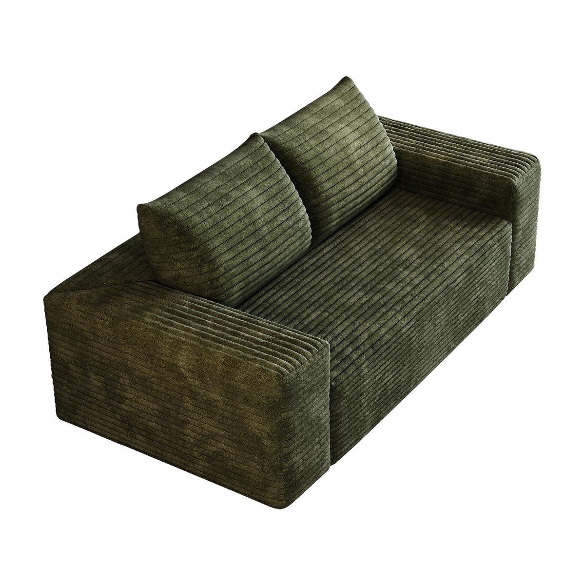 2-SITZER SOFA 180cm Cord-Sofa ohne Montage - Grün, Textil (180/83/90cm) - Urban Meuble