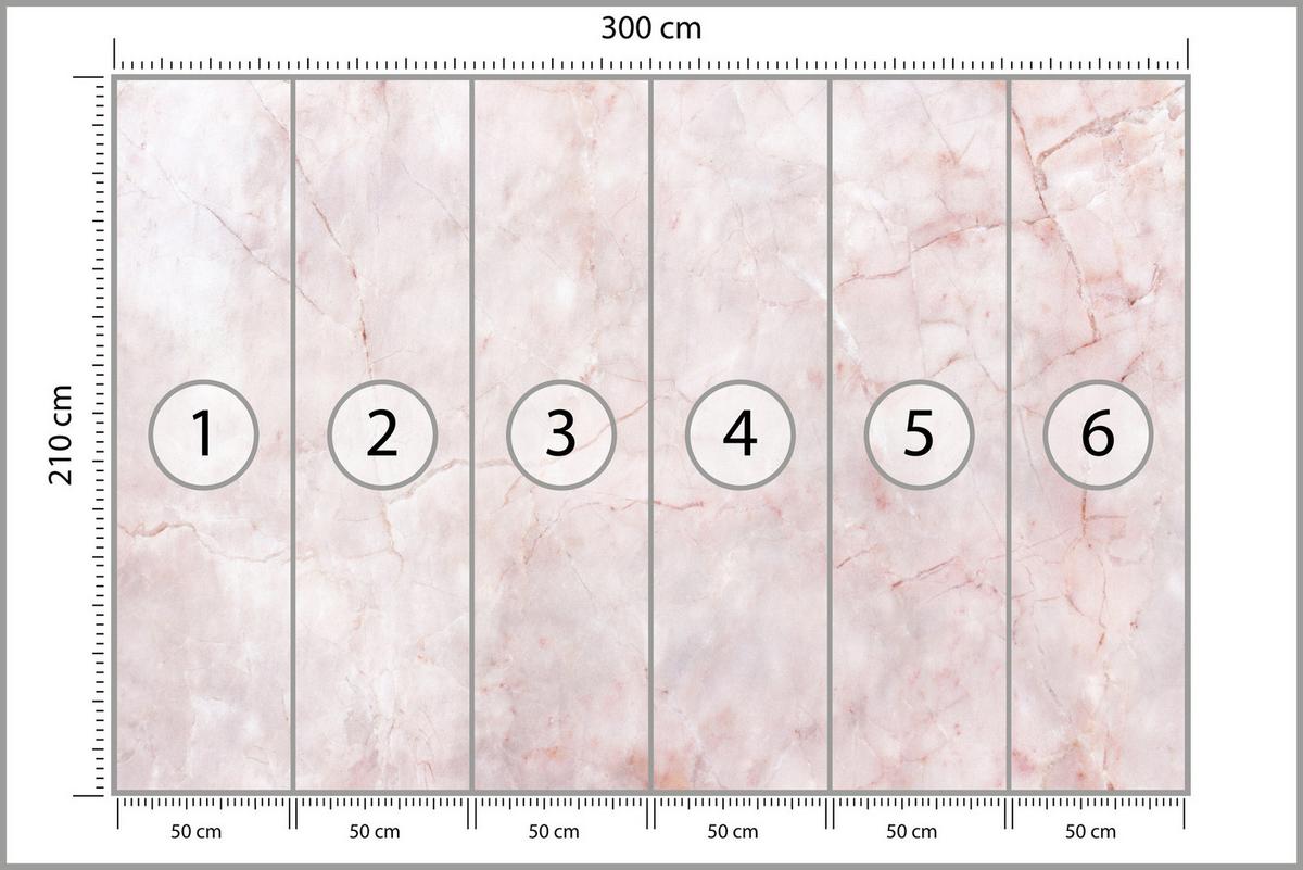 FOTOTAPETE Rosa Marmor Abstraktion Moderne Muster 300x210 - Rosa, Papier (300/210cm) - Muralo
