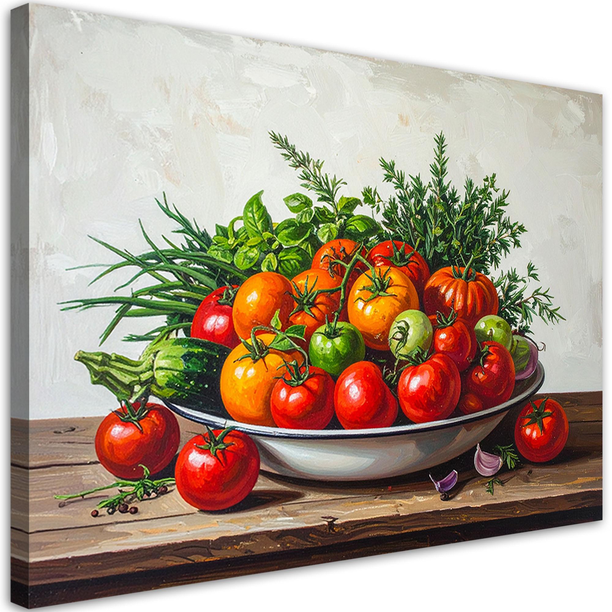 LEINWANDBILD Essen & Trinken 60x40cm - Multicolor, Textil (60/40cm) - Feeby