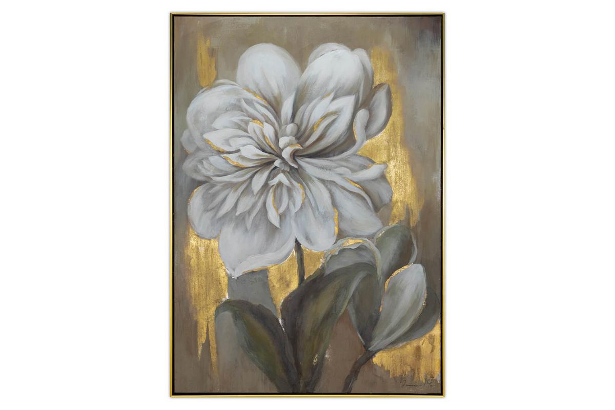 ACRYLBILD HANDGEMALT 72/102 cm - Beige/Weiß, Textil (72/102cm) - KUNSTLOFT