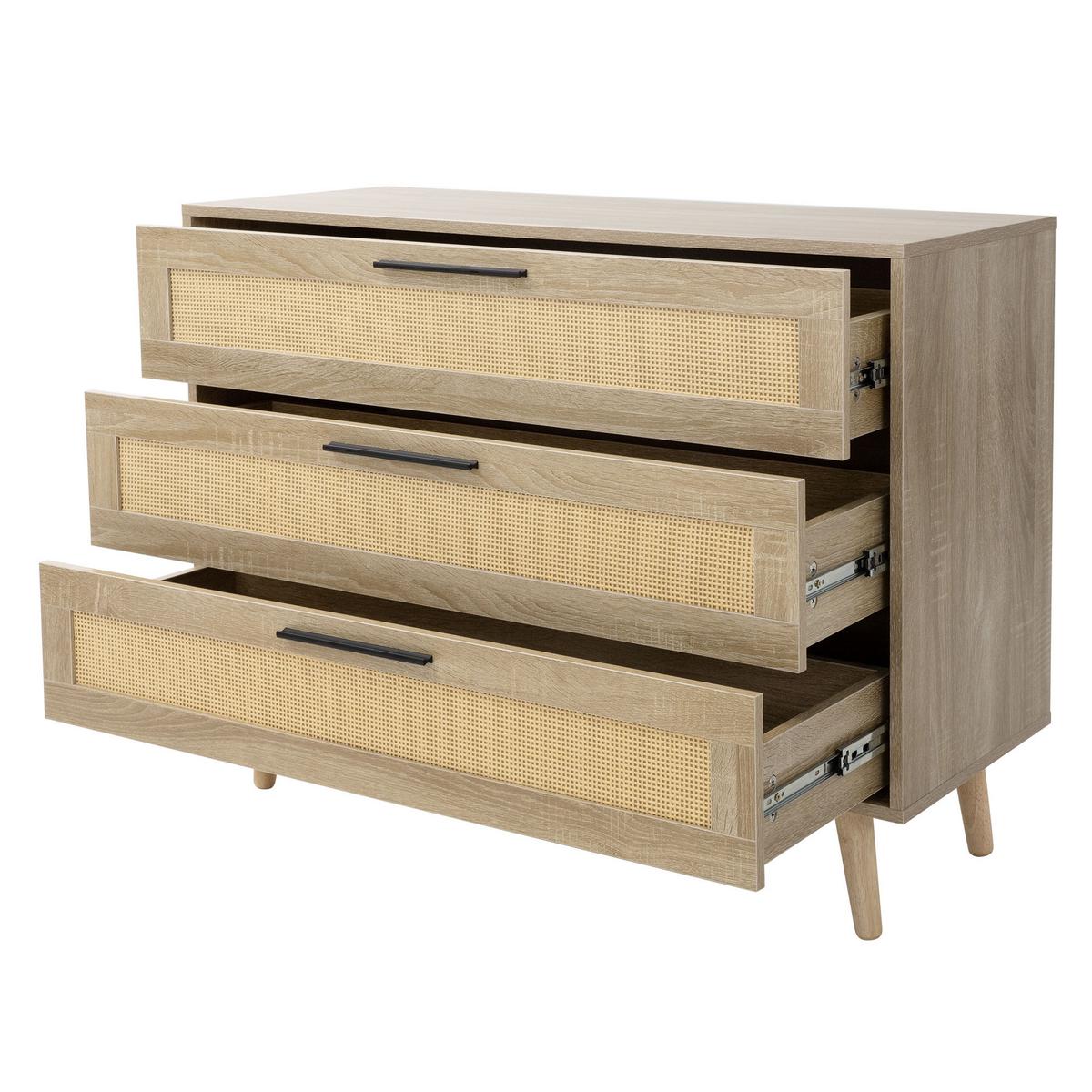 KOMMODE 100x77x40 cm Eiche-Optik - Beige, Holzwerkstoff (100/77/40cm) - ML-DESIGN