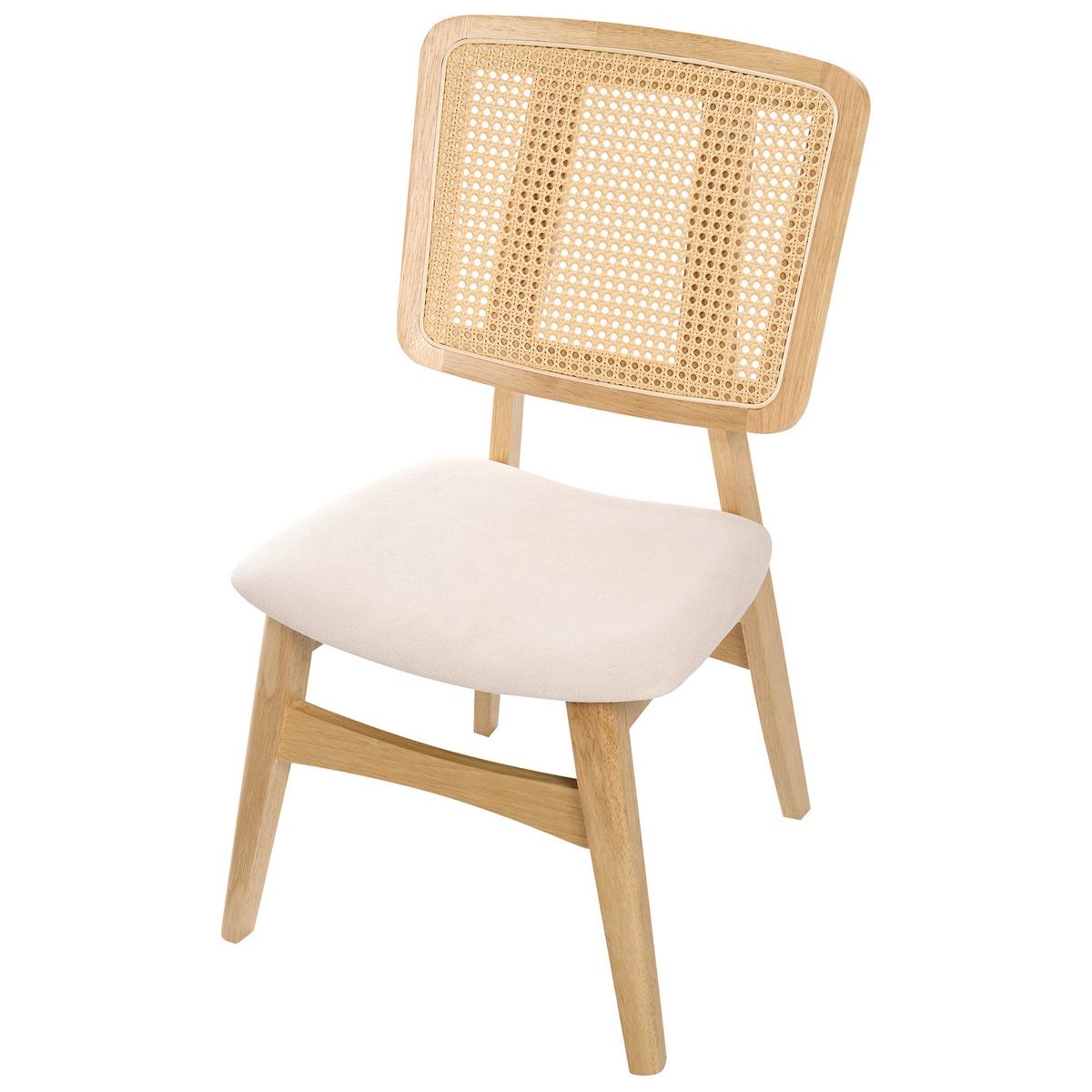 ESSZIMMERSTUHL 2er-Set Hellbeige/Hellbraun Alcova - Hellbraun/Beige, Holz (51/93/54cm) - Beliani