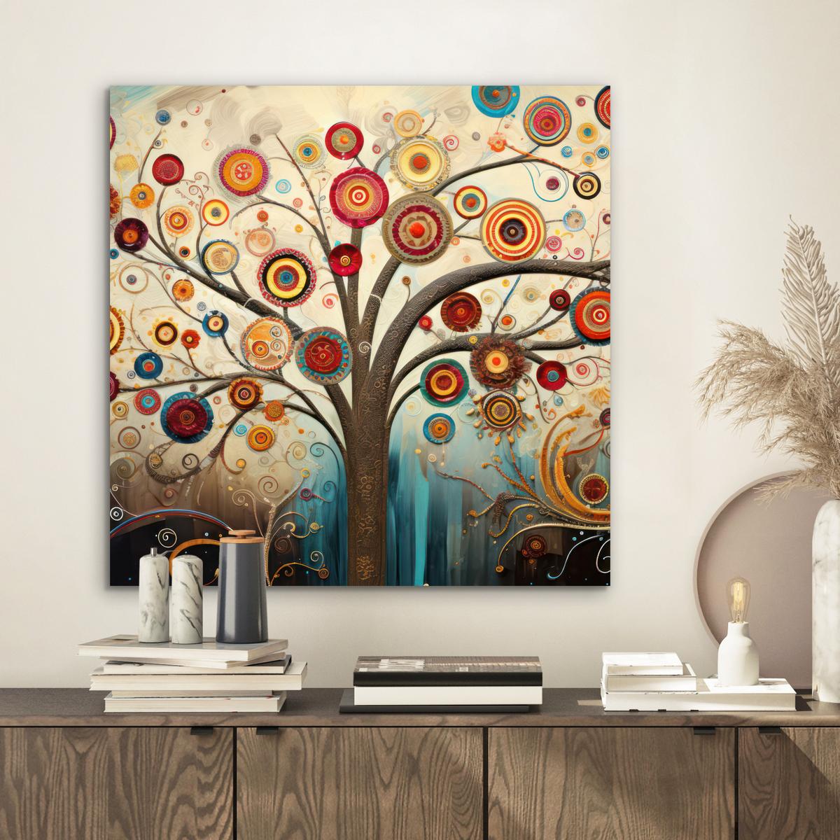 METALLBILD Baum - Baum des Lebens - Farbe 50x50 cm - Braun, Metall (50/50cm) - MuchoWow