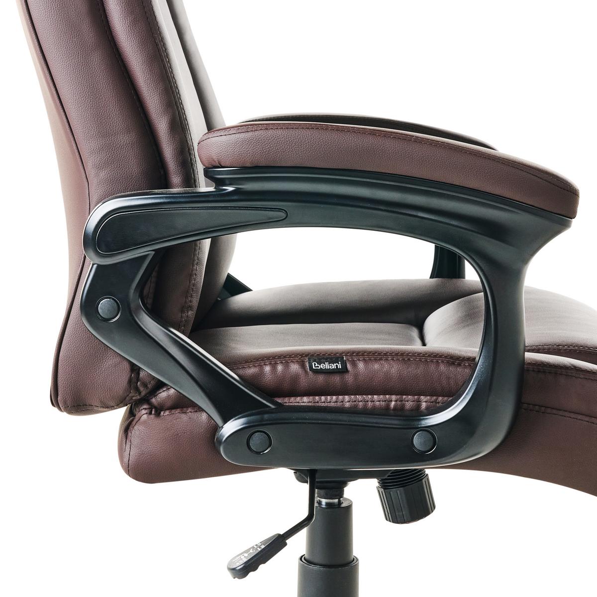 CHEFSESSEL Kunstleder Dunkelbraun Graceful - Dunkelbraun, Kunststoff (70/119/70cm) - Beliani