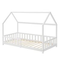 HAUSBETT Hesel - Weiß, Holz (90/200cm) - [en.casa]