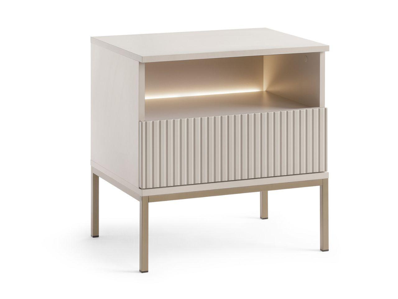 NACHTSCHRANK Kaschmir 54 cm Deo - Kaschmir/Champagner, Naturmaterialien/Metall (54/56/39cm) - Graingold
