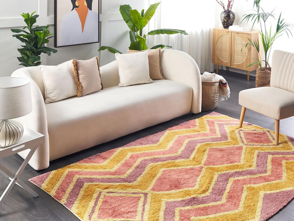 KURZFLOR-TEPPICH Canakkale 230/160 cm - Multicolor, Textil (160/230cm) - Beliani