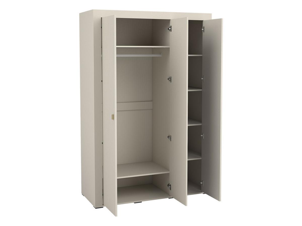 KLEIDERSCHRANK Mossa 3D MO02 - Kaschmir/Goldfarben, Holzwerkstoff/Kunststoff (138/206/56cm) - MIRJAN24
