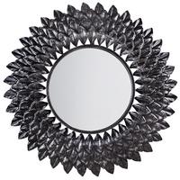 WANDSPIEGEL altsilber rund 70 cm Larrau - Silberfarben, Metall (70/70/4cm) - Beliani