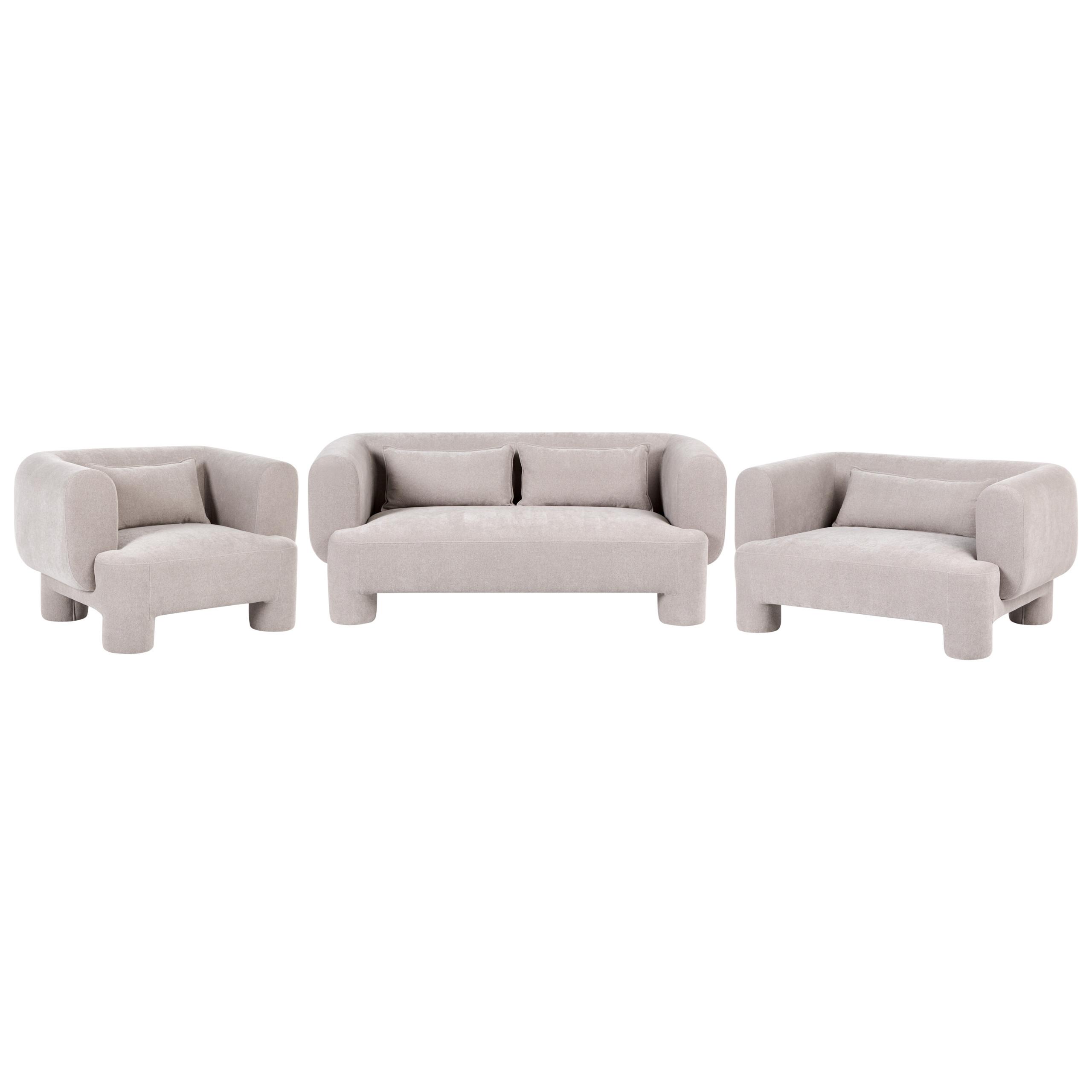 SOFA-SET 6-Sitzer Stoff Beige Hogbo - Beige, Textil (180/73/93cm) - Beliani