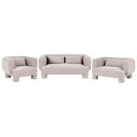SOFA-SET 6-Sitzer Stoff Beige Hogbo - Beige, Textil (180/73/93cm) - Beliani