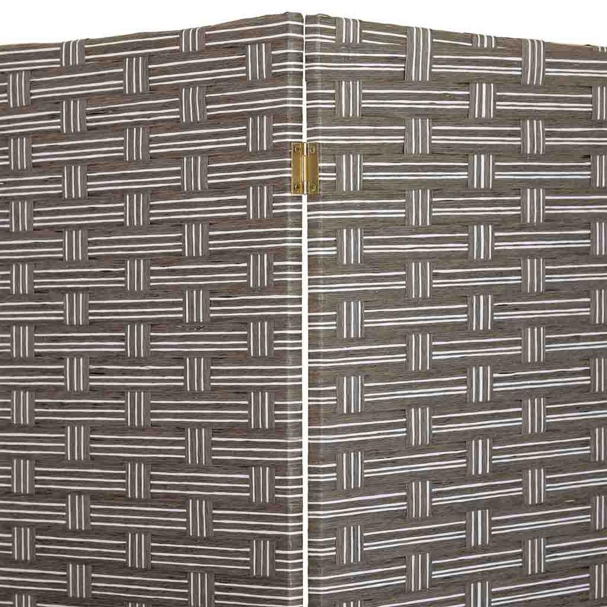PARAVENT aus geflochtenem Papier mit 4 PANEELE, 3x180cm - Grau, Papier (200/180/3cm) - Wanderlust