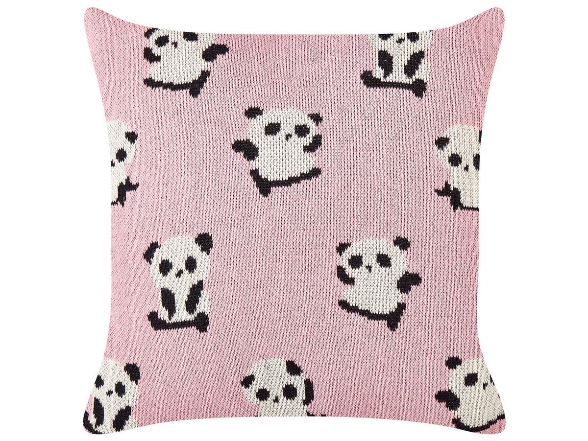 DEKOKISSEN 2er-Set Rosa 45/45 cm Talokan - Pink/Schwarz, Naturmaterialien (45/45cm) - Beliani