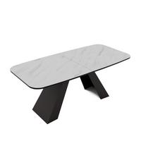 AUSZIEHTISCH ZENITH 180/90/76 cm mit Metallgestell, Schwarz / Bianco - Perlmutt/Schwarz, Holzwerkstoff/Metall (90/180/76cm) - Idohome