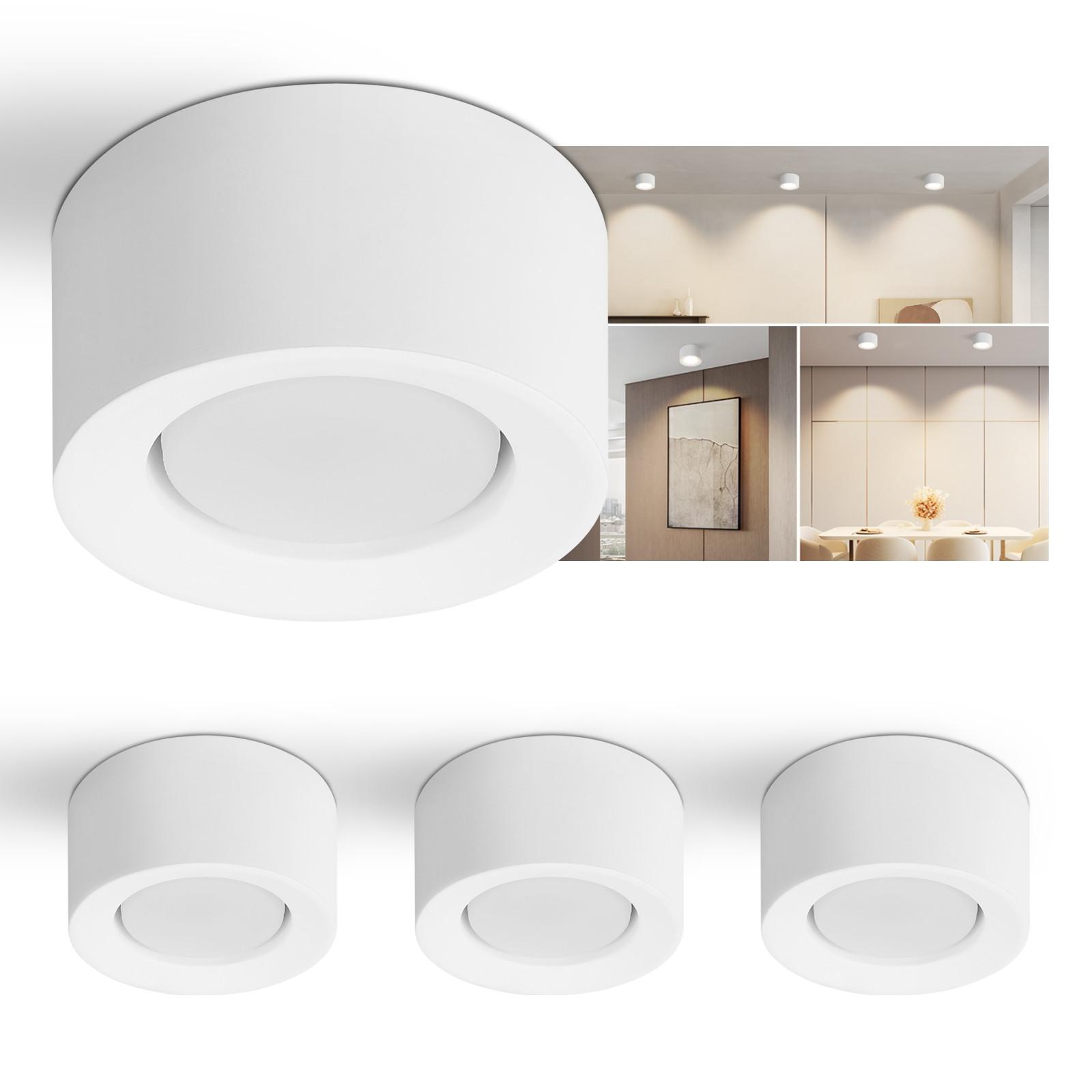 DECKENSTRAHLER Lichtara 6.5/6.5/12 cm (4er-Set) - Weiß, Metall (12/6.5/6.5cm) - ZMH