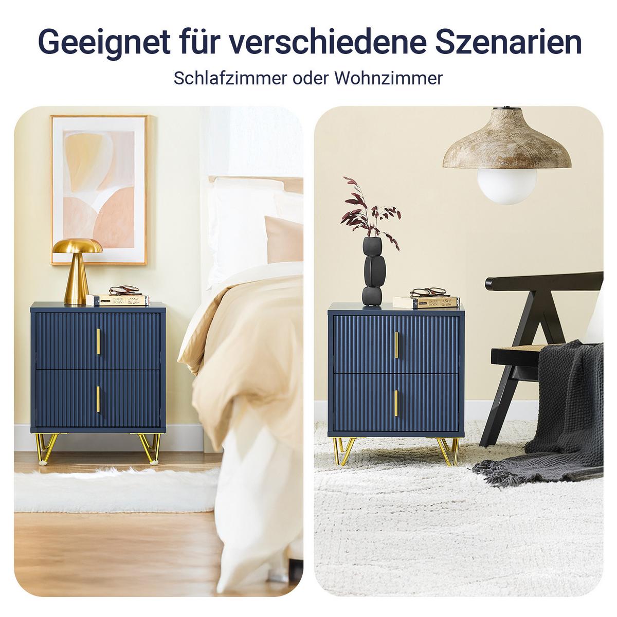 NACHTTISCH Blau - Blau, Holzwerkstoff (40/47/40cm) - SoBuy