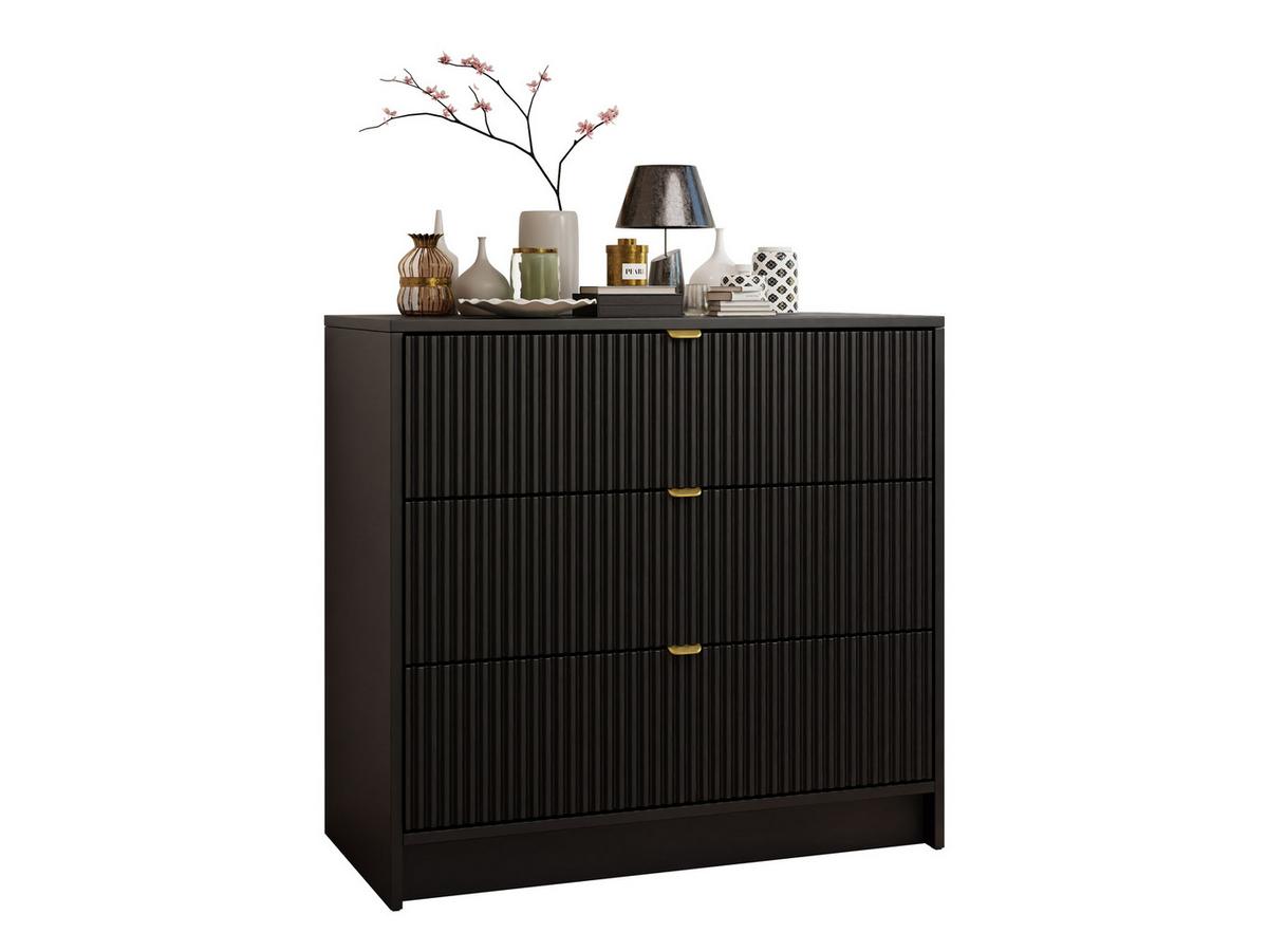 KOMMODE Tireno - Goldfarben/Schwarz, Holzwerkstoff/Metall (80/75/40cm) - MIRJAN24