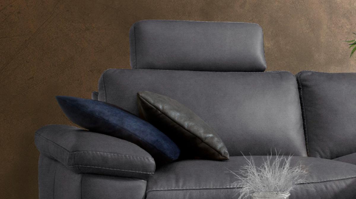 ECKSOFA MOTORISCHER RELAXFUNKTION LOLA Schwarz Webstoff Relaxfunktion - Schwarz, Textil (233/178cm) - KAWOLA