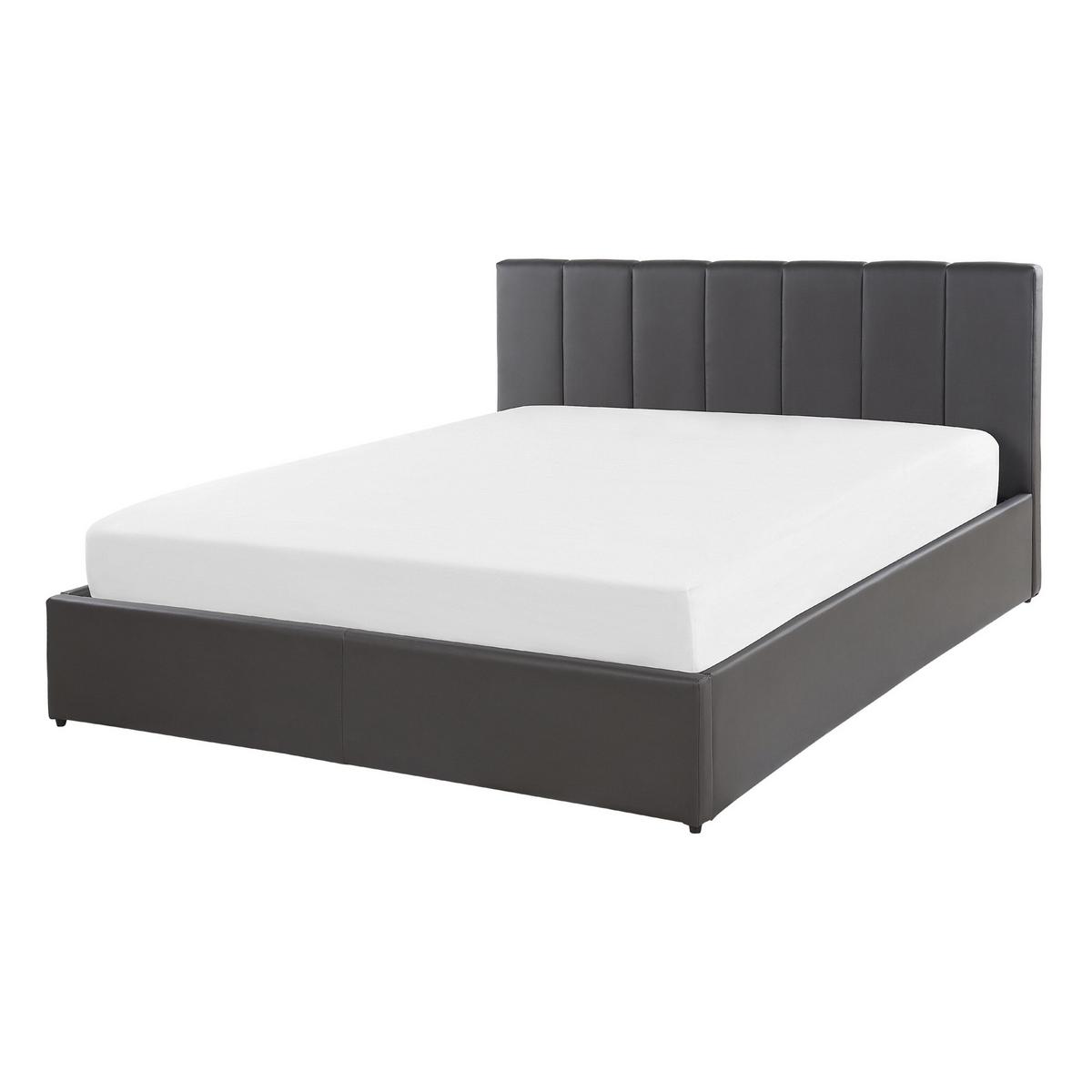 BETT 140/200cm Dunkelgrau Dreux - Dunkelgrau, Textil (140/200cm) - Beliani