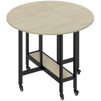 KLAPPTISCH Spanplatte Stahl Naturholz - Naturfarben, Holzwerkstoff (100/100/75cm) - HOMCOM