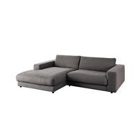 ECKSOFA MADELINE Grau Cord - Schwarz/Grau, Kunststoff/Textil (270/190cm) - KAWOLA