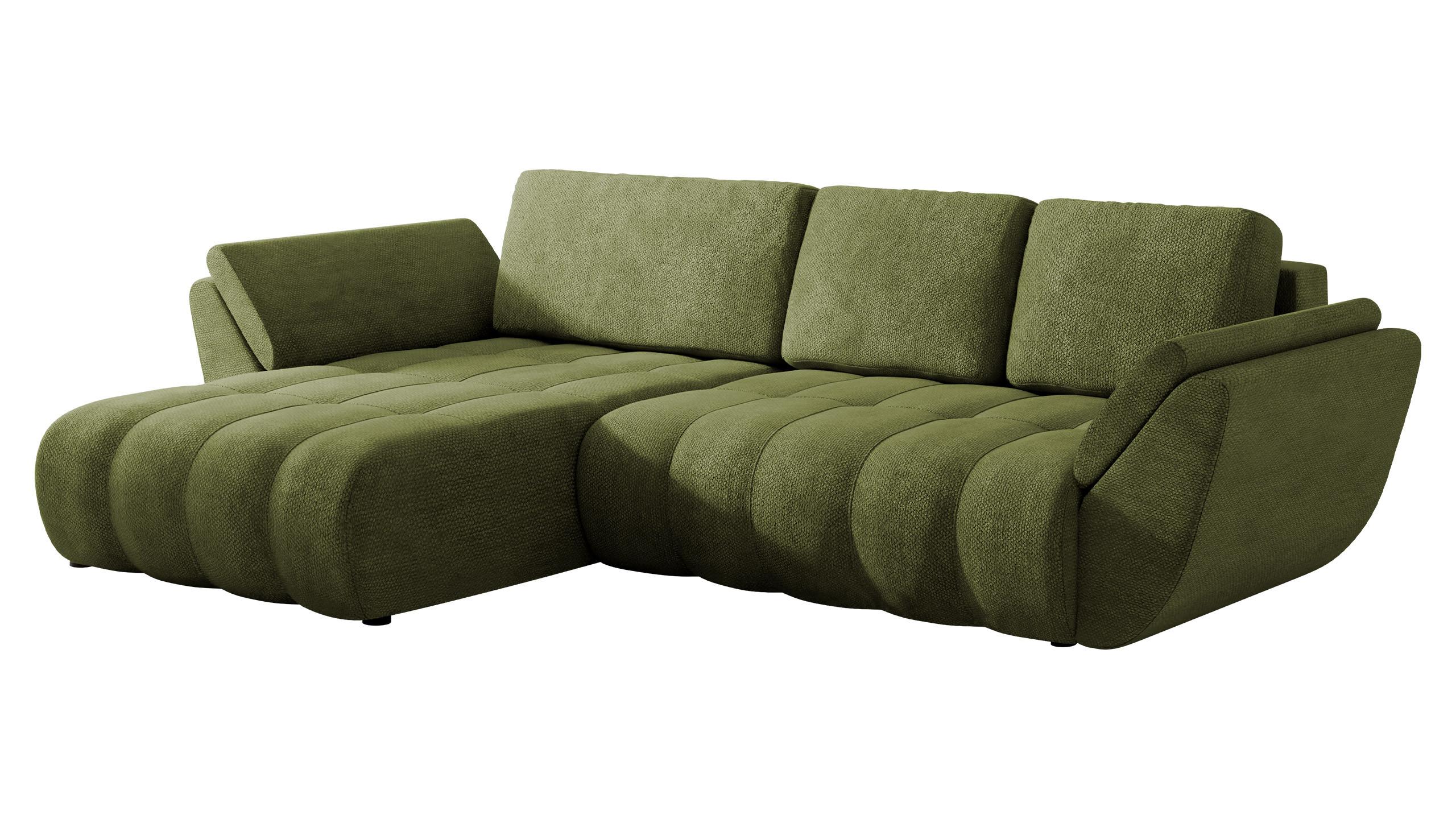 ECKSOFA Faro - Schwarz/Grün, Holz/Kunststoff (283/195cm) - MIRJAN24