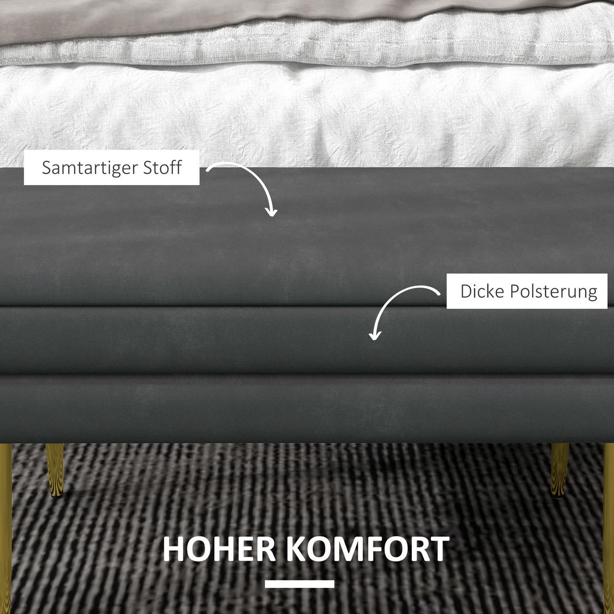 TRUHENBANK Grau - Dunkelgrau, Kunststoff (37.5/43/79.5cm) - HOMCOM