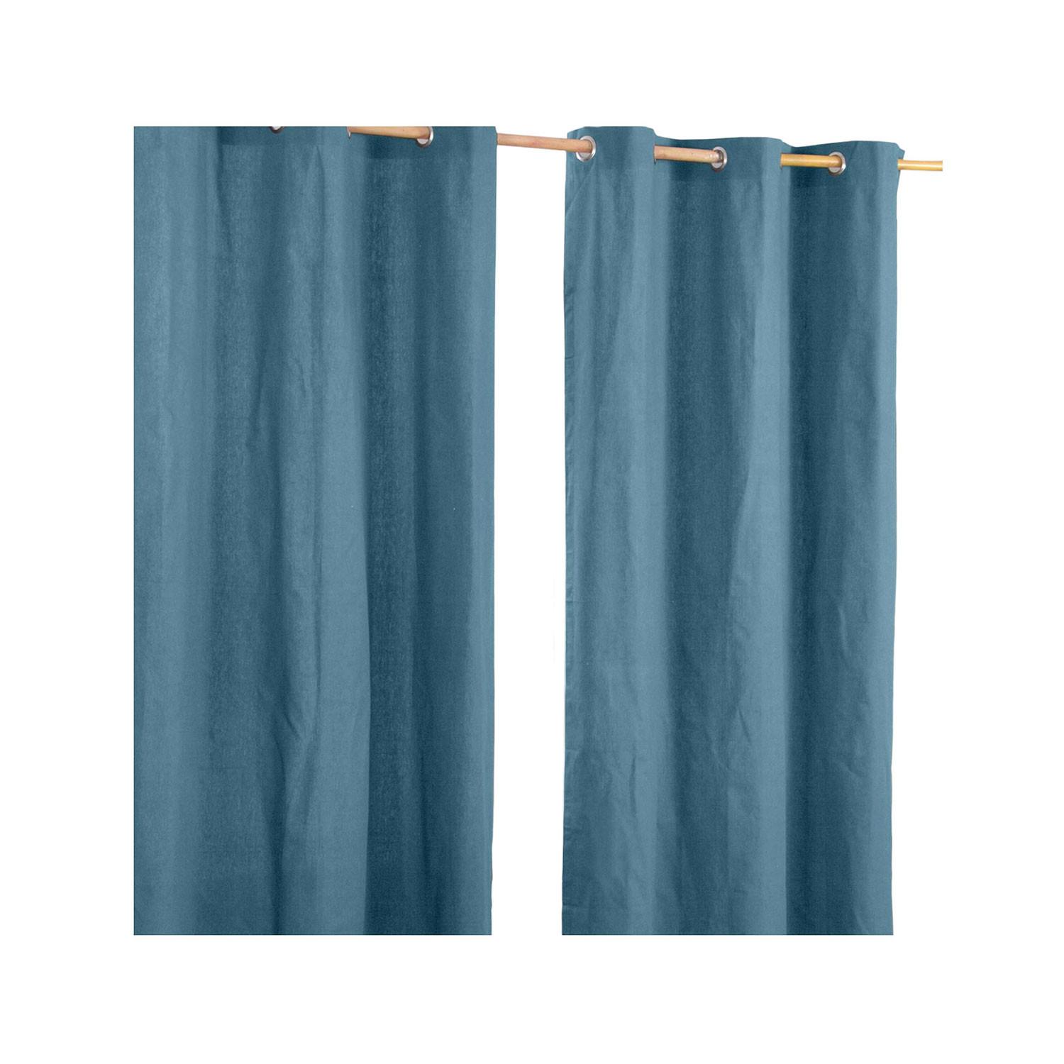 ÖSENVORHANG blickdicht 2er-Set, 137/182 cm - Blau, Textil (137/182cm) - Homescapes