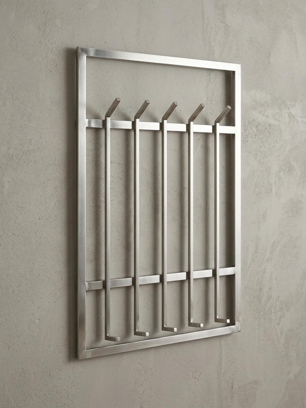 WANDGARDEROBE Metall Silber Modern 60x100x7,5 cm schlichtes Design - Silberfarben, Metall (60/100/8cm) - KADIMA DESIGN