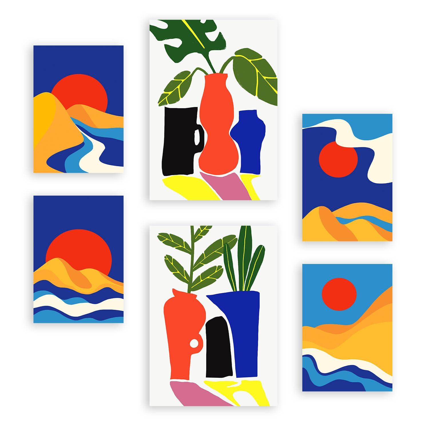 POSTER Set Mit 6 Zehn Formen In Kulissen Abstracts Ästhetische Dekorative Gemälde Für Ihr Wohnzimmer, Schlafzimmer, Zuhause A3 & A4 Rahmenlos - Klar, Papier (29/3cm) - Nacnic