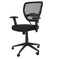 PROFI-BÜROSTUHL STOFF/TEXTIL Schwarz - Schwarz, Textil (72/110/60cm) - MCW