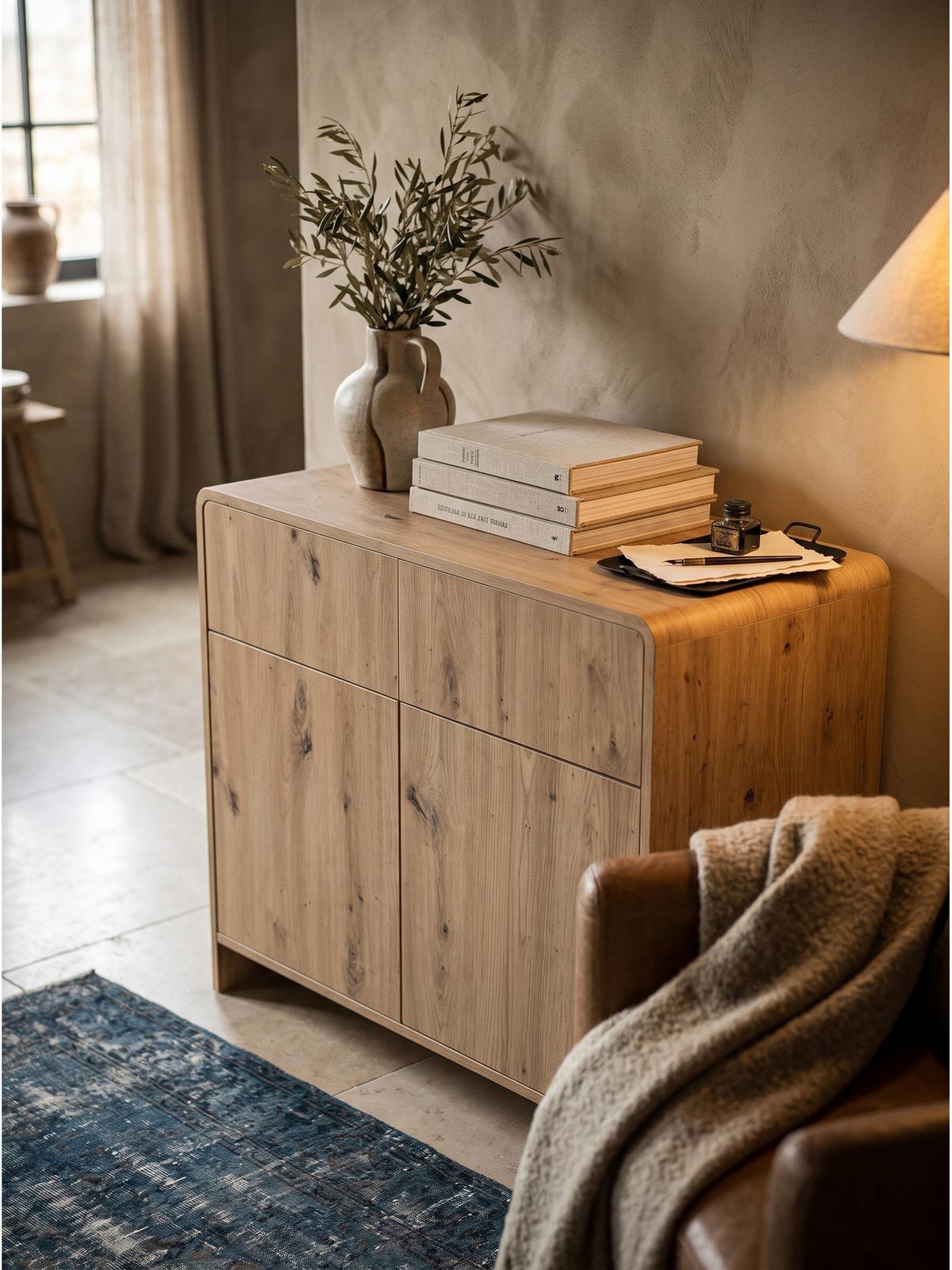 SIDEBOARD CALELLA, MDF, in Eichenoptik, 88 x 40 x 76 cm - Hellbraun/Braun, Holzwerkstoff (88/76/40cm) - KADIMA DESIGN