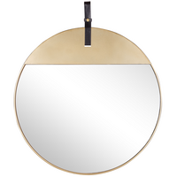WANDSPIEGEL gold mit Aufhängeband 60 cm Gurs - Goldfarben/Braun, Metall (60/70/2cm) - Beliani