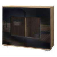KOMMODE Grömitz Schwarz Hochglanz - Schwarz Hochglanz, Holzwerkstoff (92.5/75.5/35cm) - Vladon