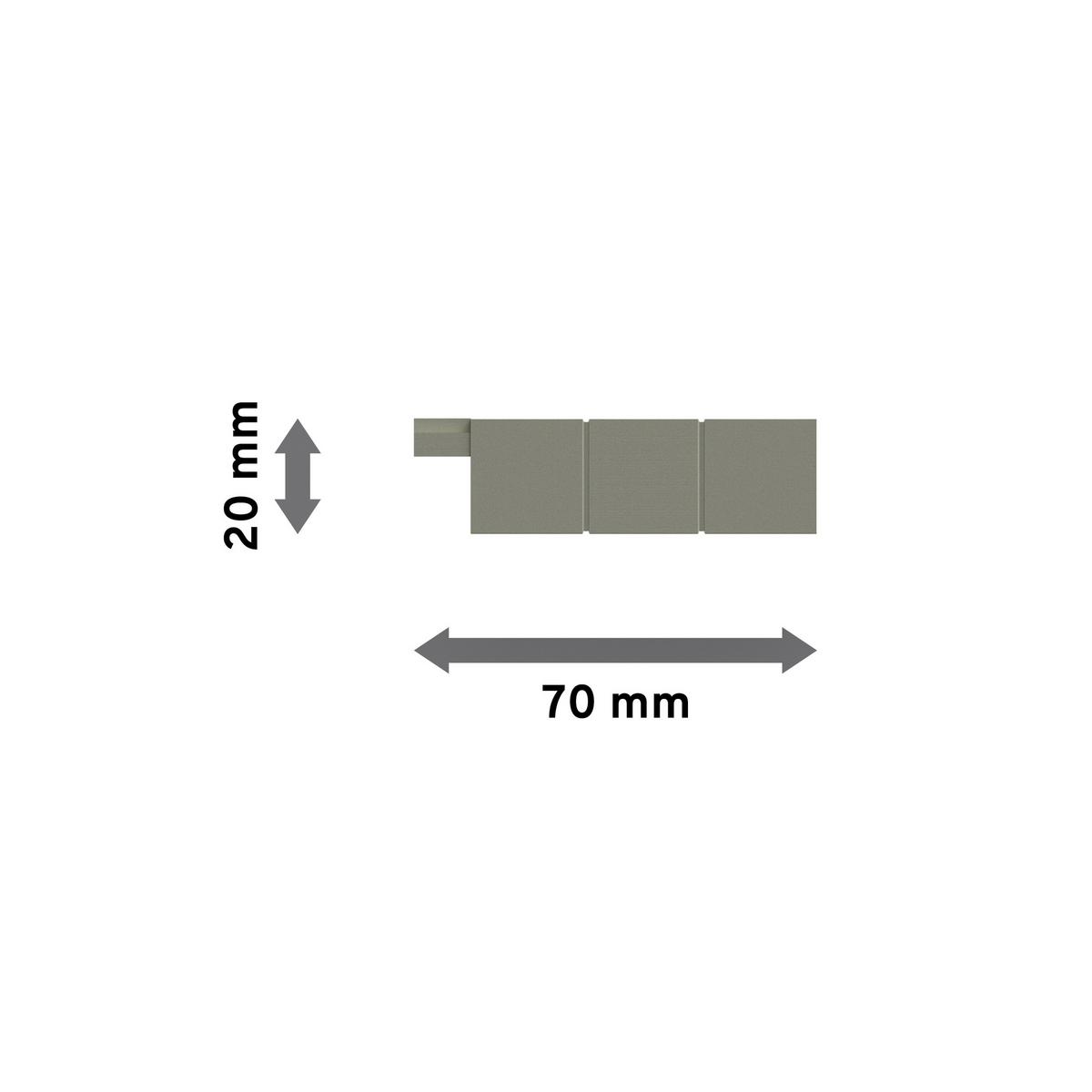 ENDSTÜCKE FÜR GARDINENSTANGEN 20x20 mm, Cubes Satin-Silber, Packung 2 Stück - Silberfarben, Metall (7/2/2cm) - INTERDECO