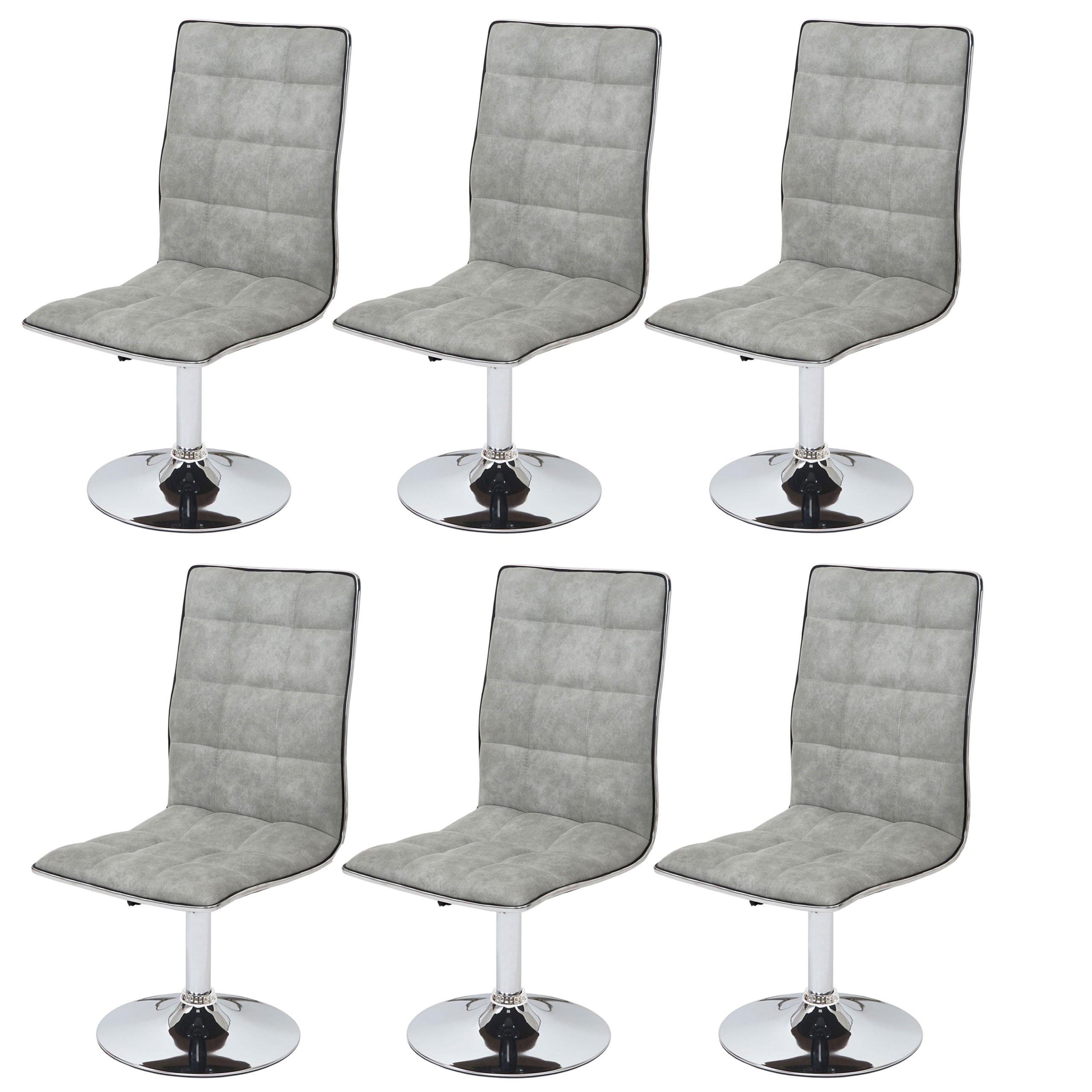 ESSZIMMERSTUHL Beton Dekor 6er-Set - Grau, Textil (43/103/54cm) - MCW